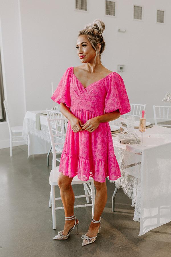 Impressions Creating Memories Mini Dress In Hot Pink