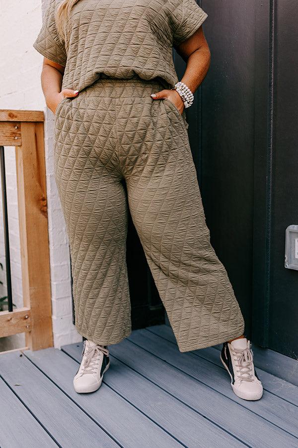 Impressions Creekside Cabin High Waist Pants In Sage Curves