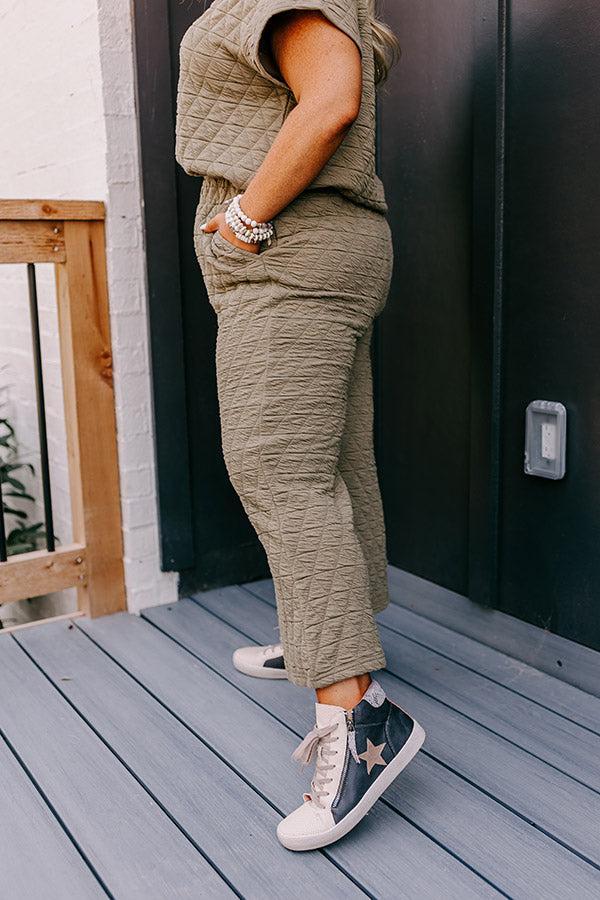 Impressions Creekside Cabin High Waist Pants In Sage Curves