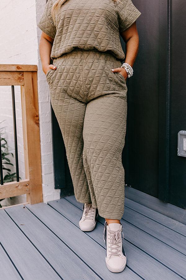 Impressions Creekside Cabin High Waist Pants In Sage Curves