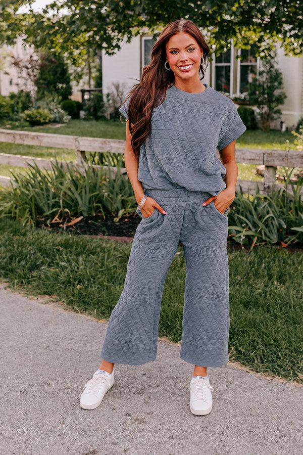 Impressions Creekside Cabin High Waist Pants In Slate