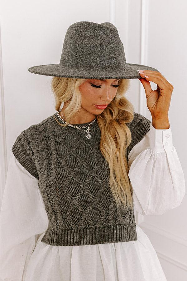 Impressions Crisp Breeze Felt Fedora In Heathered Charcoal