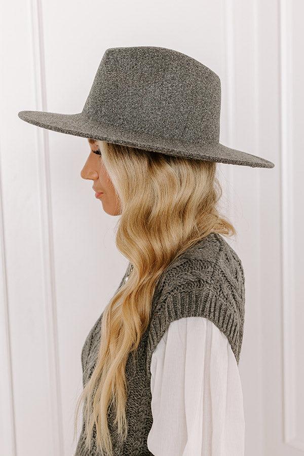 Impressions Crisp Breeze Felt Fedora In Heathered Charcoal