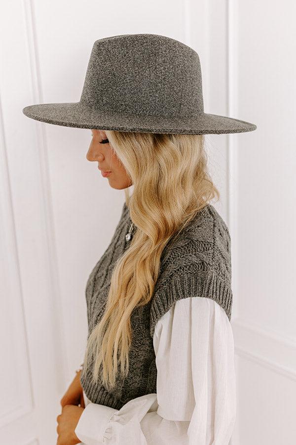Impressions Crisp Breeze Felt Fedora in Heathered Charcoal