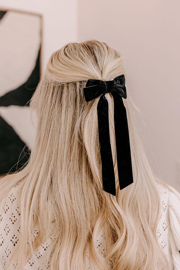 Impressions Crushing On You Velvet Bow Hair Clip In Black