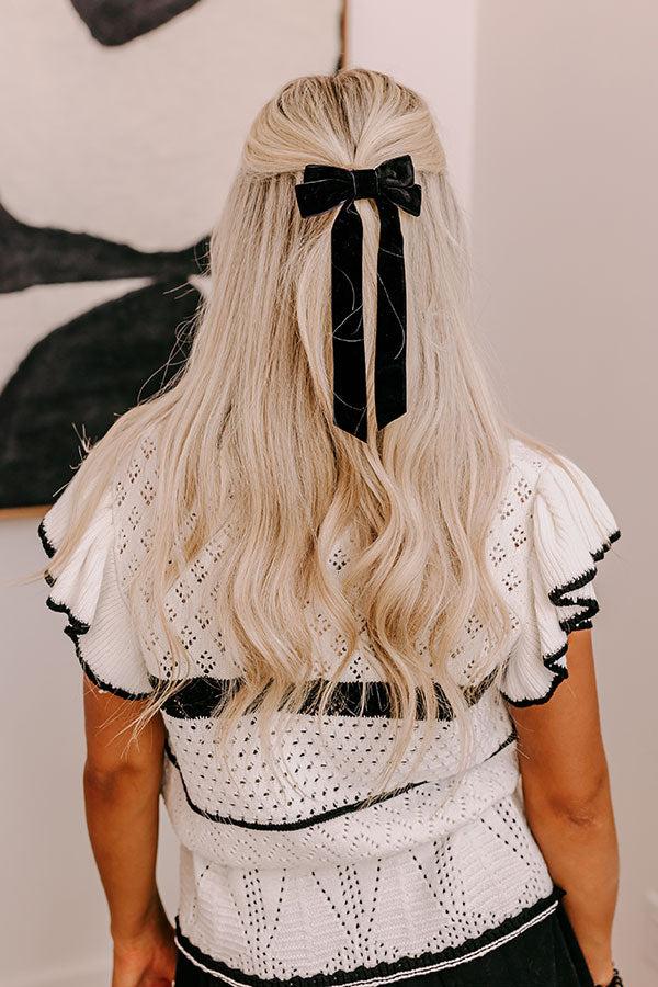 Impressions Crushing On You Velvet Bow Hair Clip in Black