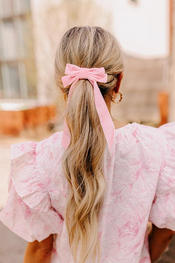 Impressions Crushing On You Velvet Bow Hair Clip in Pink