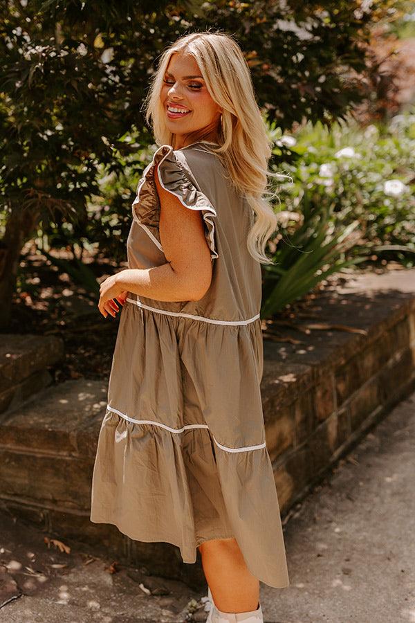 Impressions Cue The Charm Mini Dress In Martini Olive Curves