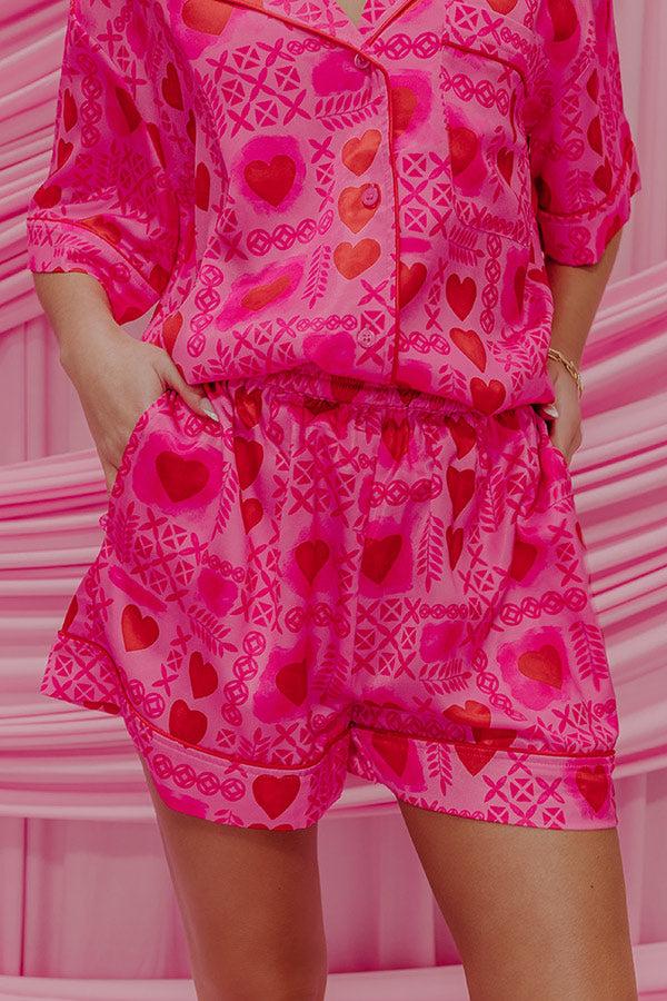 Impressions Cupids Dream High Waist Satin Pajama Shorts