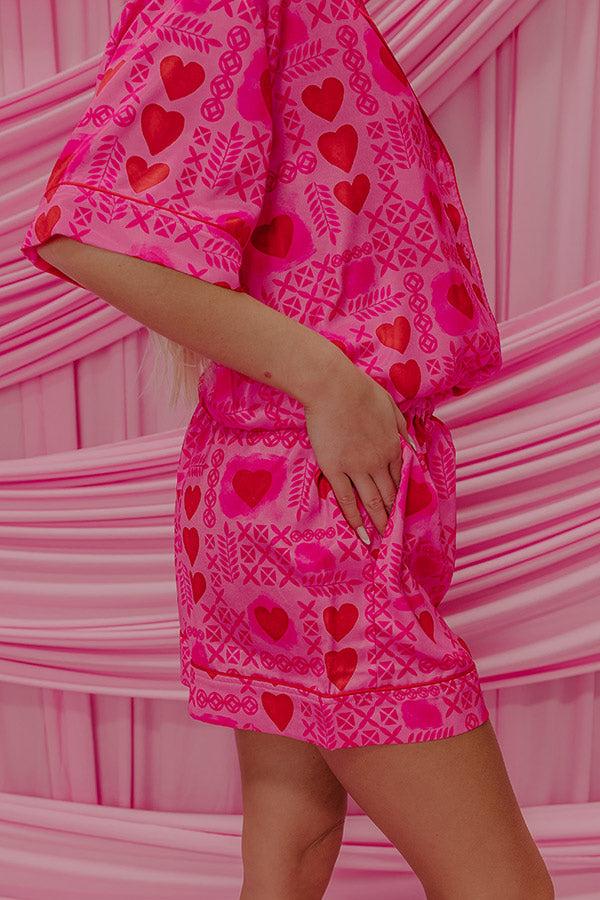 Impressions Cupids Dream High Waist Satin Pajama Shorts