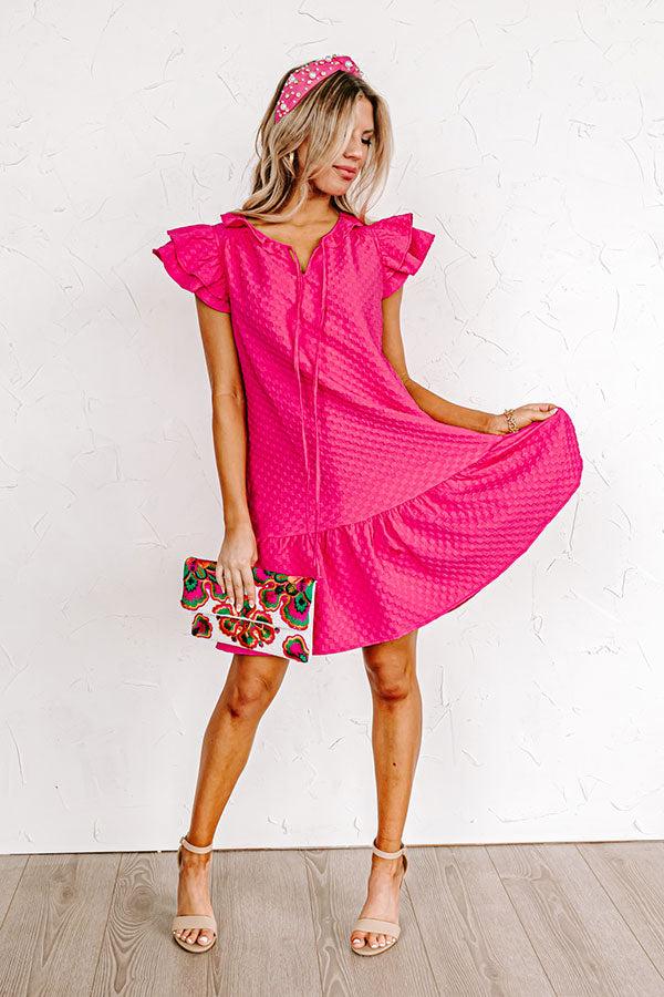 Impressions Cutest In The Room Shift Dress In Hot Pink