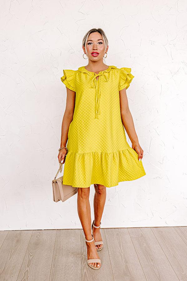 Impressions Cutest In The Room Shift Dress In Lime Punch