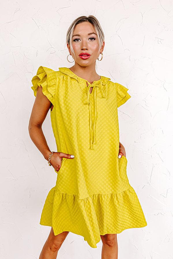 Impressions Cutest In The Room Shift Dress In Lime Punch