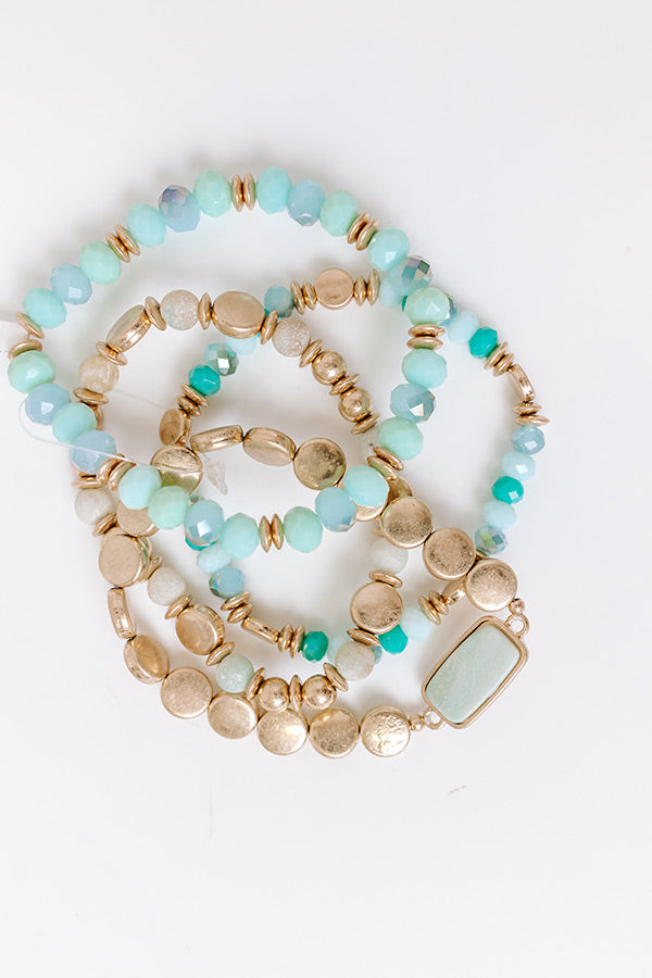 Impressions Daily Entertainment Stretch Bracelet Set in Mint