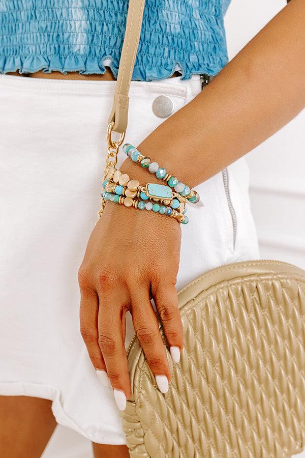 Impressions Daily Entertainment Stretch Bracelet Set In Turquoise