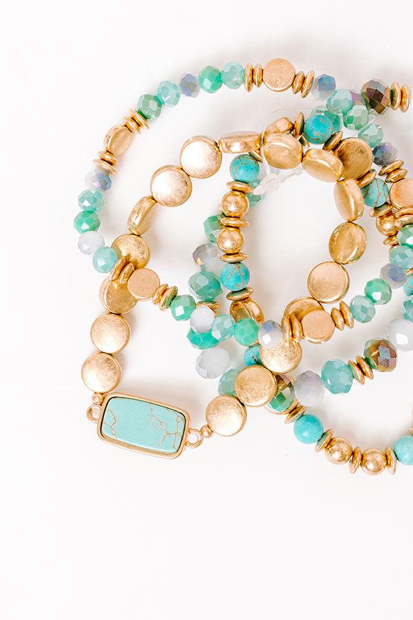 Impressions Daily Entertainment Stretch Bracelet Set in Turquoise