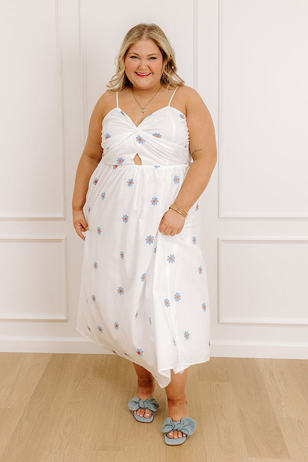 Impressions Daisy Does It Embroidered Maxi Dress Curves