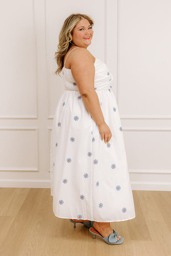 Impressions Daisy Does It Embroidered Maxi Dress Curves