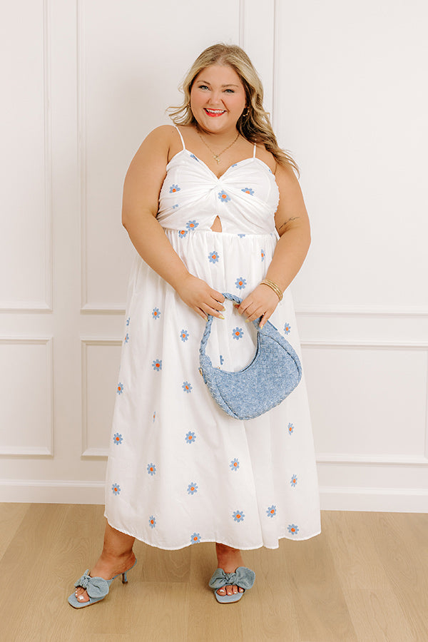 Impressions Daisy Does It Embroidered Maxi Dress Curves