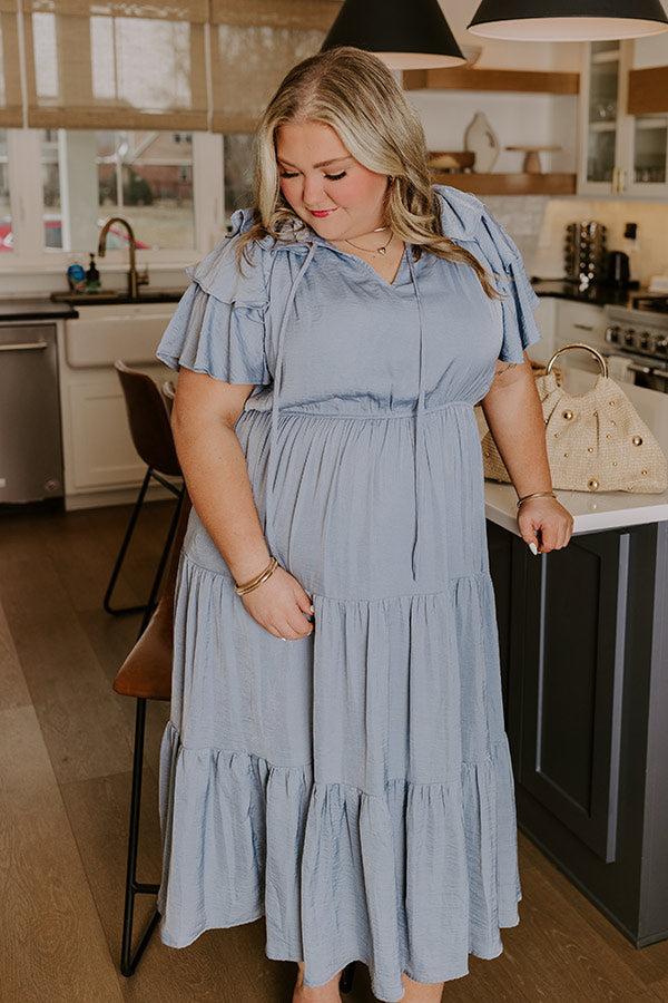 Impressions Dance The Night Away Ruffle Midi Dress Curves