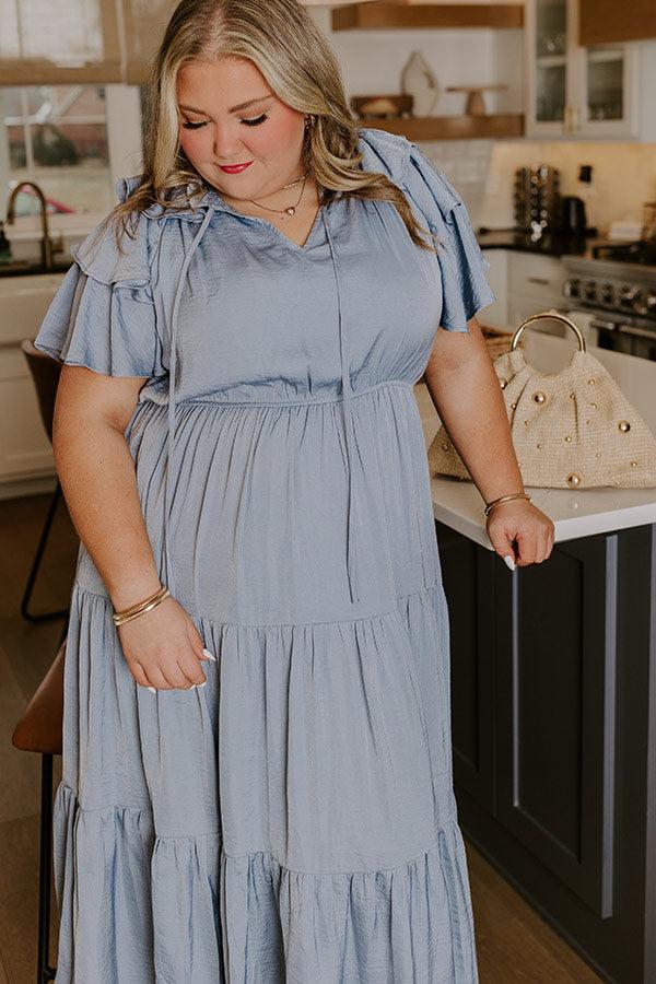 Impressions Dance The Night Away Ruffle Midi Dress Curves