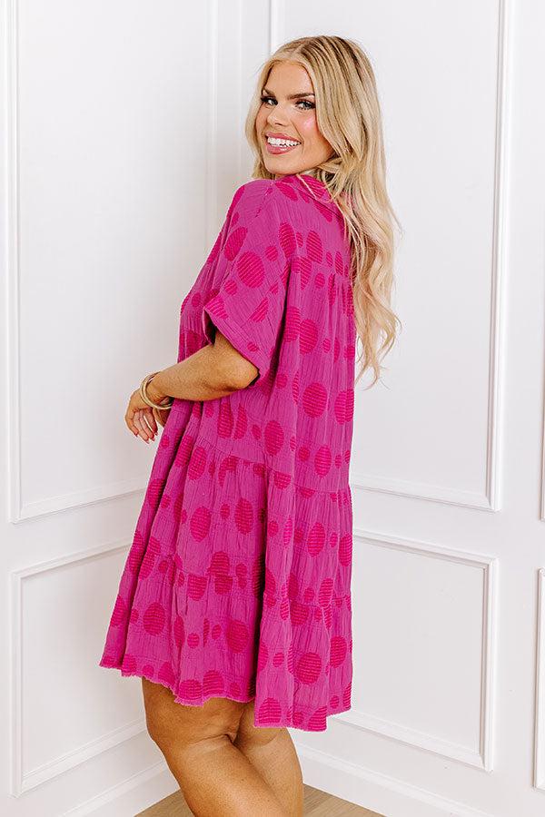 Impressions Dancing In The Sun Babydoll Dress In Pink Curves