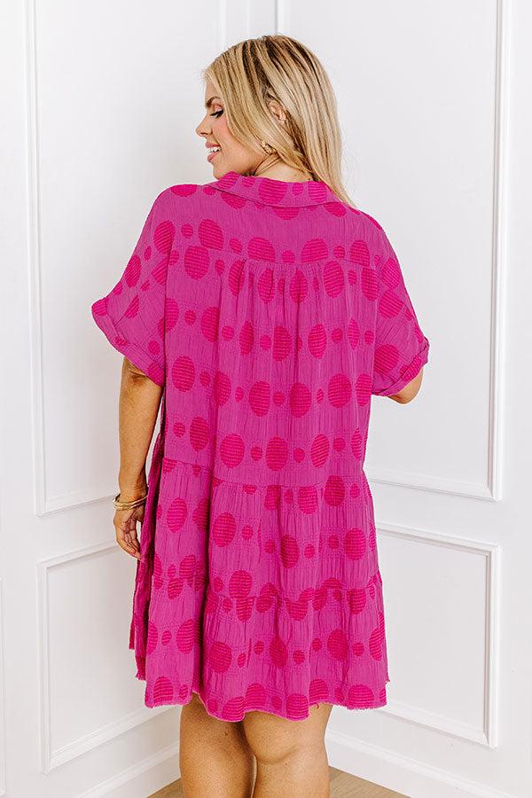 Impressions Dancing In The Sun Babydoll Dress In Pink Curves