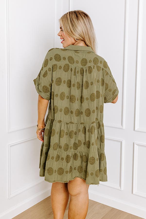 Impressions Dancing In The Sun Babydoll Dress In Sage Curves