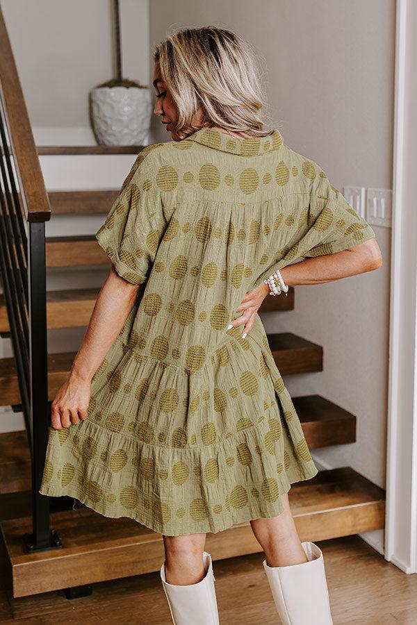 Impressions Dancing In The Sun Babydoll Dress In Sage