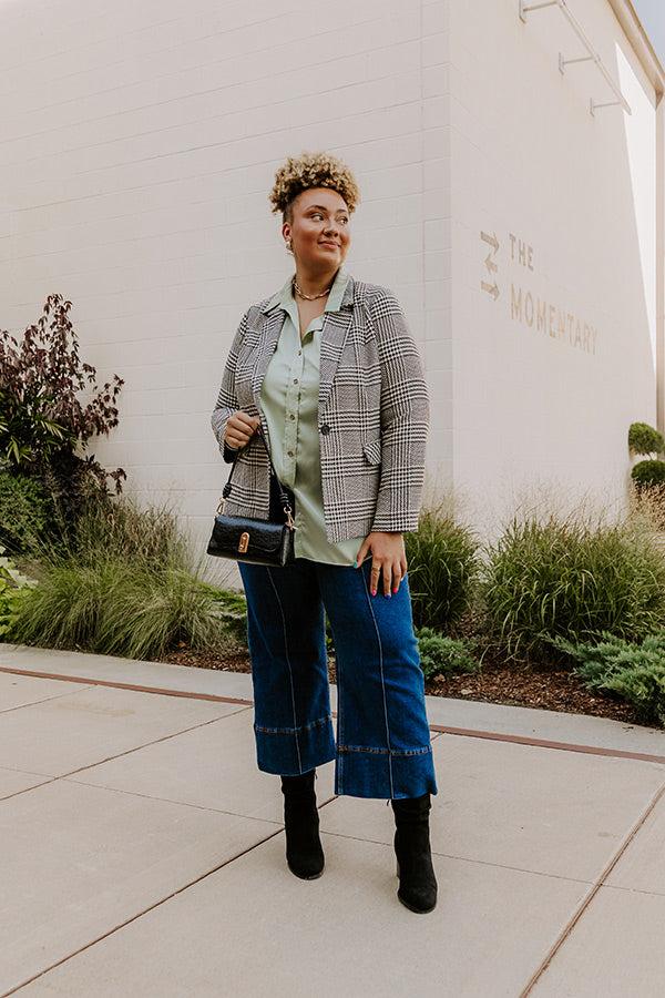 Impressions Dare To Dream Houndstooth Blazer Curves