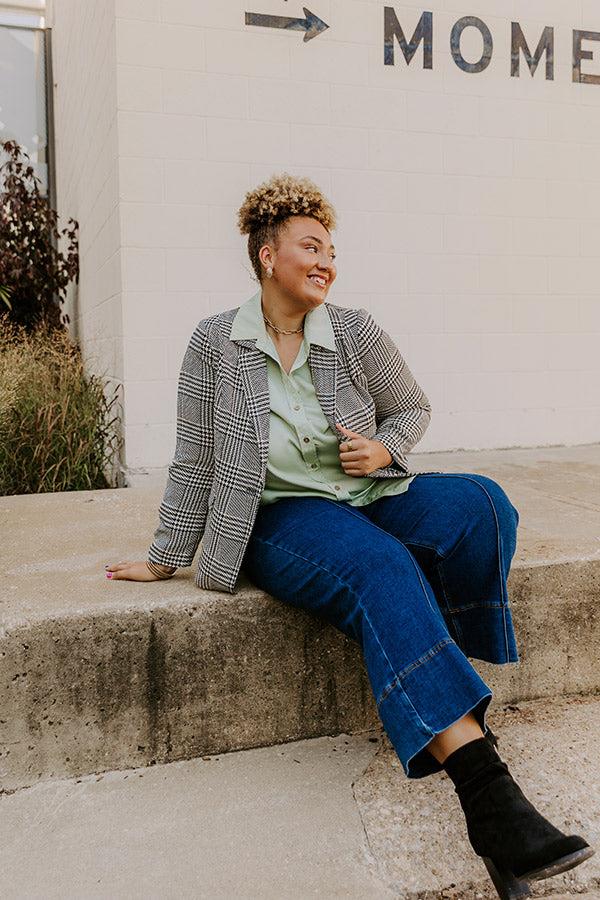 Impressions Dare To Dream Houndstooth Blazer Curves