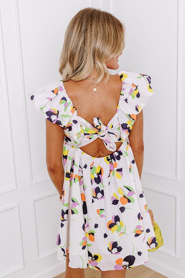 Impressions Date Night Ready Floral Mini Dress In Cream