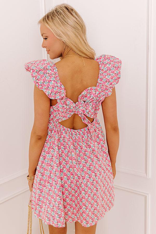 Impressions Date Night Ready Floral Mini Dress In Pink