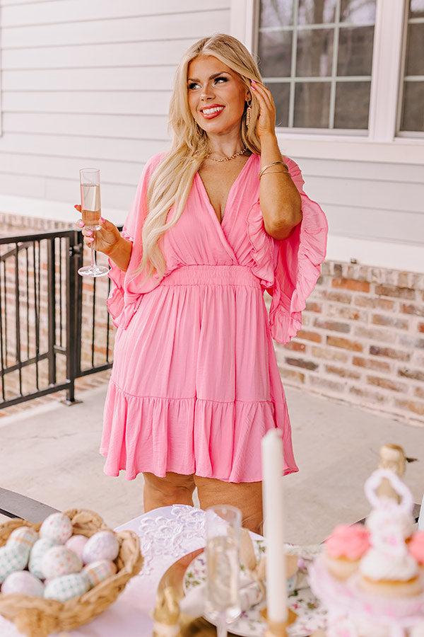 Impressions Daytona Date Night Dress In Pink Curves