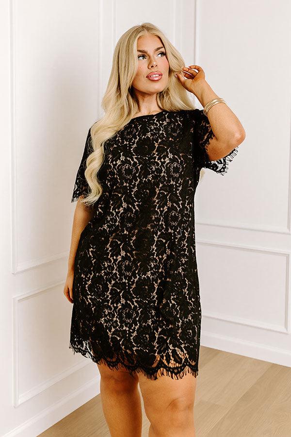 Impressions Dearest Memory Lace Dress In Black Curves
