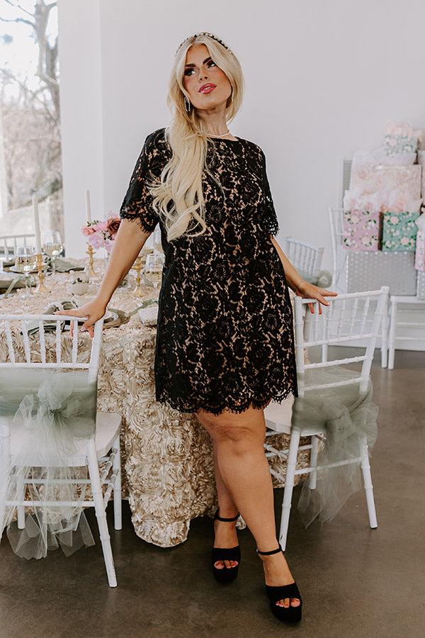 Impressions Dearest Memory Lace Dress In Black Curves