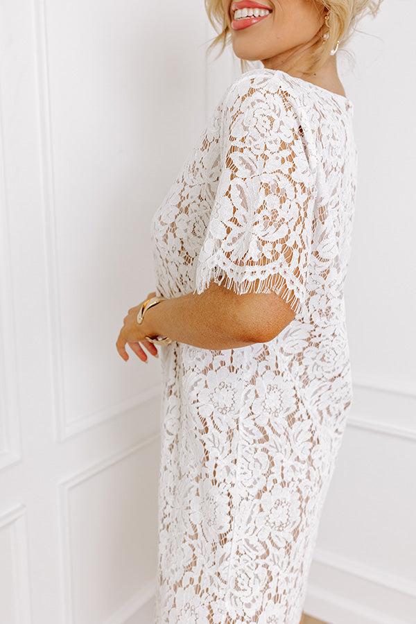 Impressions Dearest Memory Lace Dress In White Curves