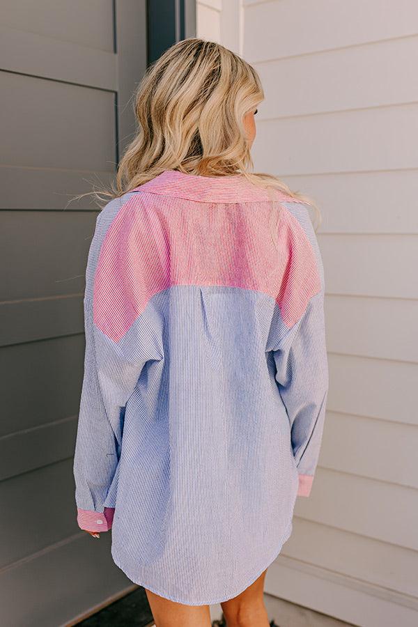 Impressions Dockside Dreaming Oversized Stripe Button Up