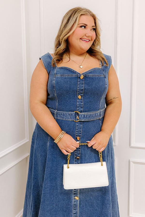 Impressions Downtown Stroll Denim Maxi Dress Curves