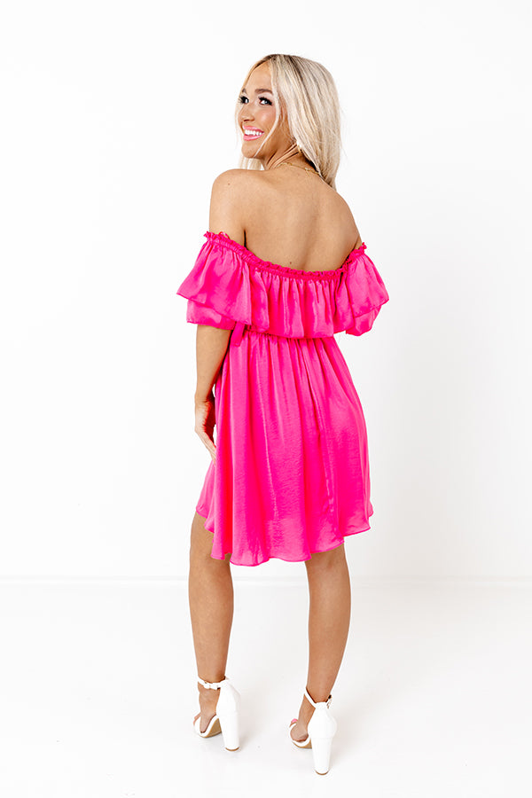 Impressions Dream All Day Babydoll Dress In Hot Pink