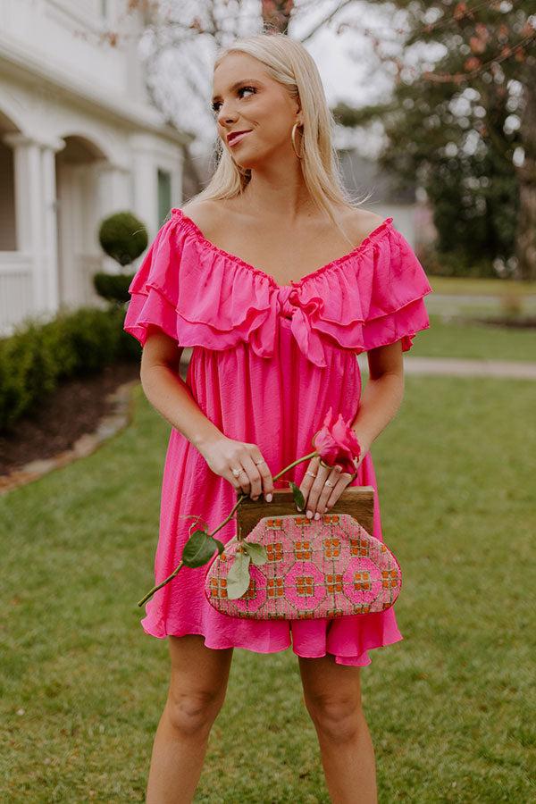 Impressions Dream All Day Babydoll Dress In Hot Pink