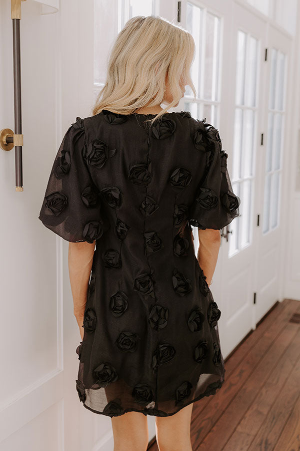 Impressions Dream Come True Applique Mini Dress In Black