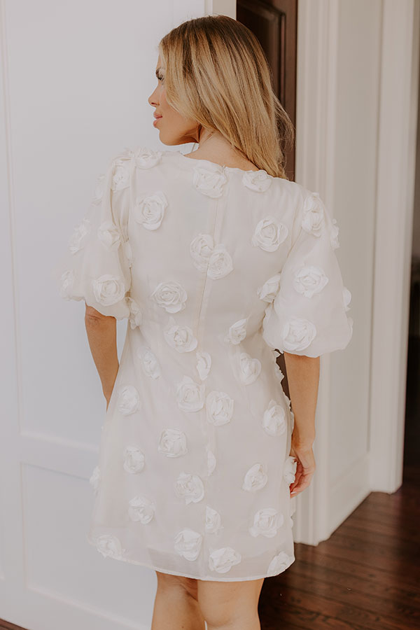 Impressions Dream Come True Applique Mini Dress In Cream