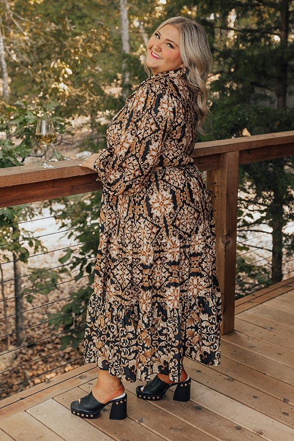 Impressions Dream Date Night Button Down Midi Curves