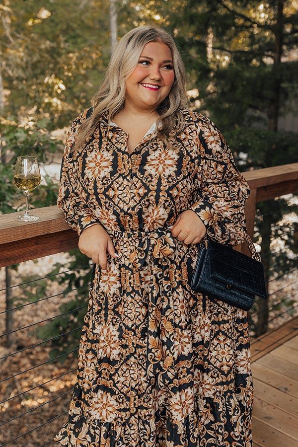 Impressions Dream Date Night Button Down Midi Curves