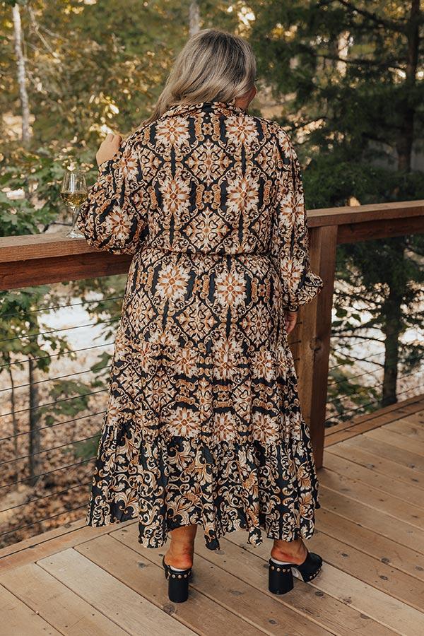 Impressions Dream Date Night Button Down Midi Curves