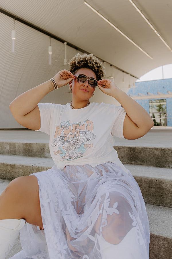 Impressions Dreamer World Tour Graphic Tee In White Curves