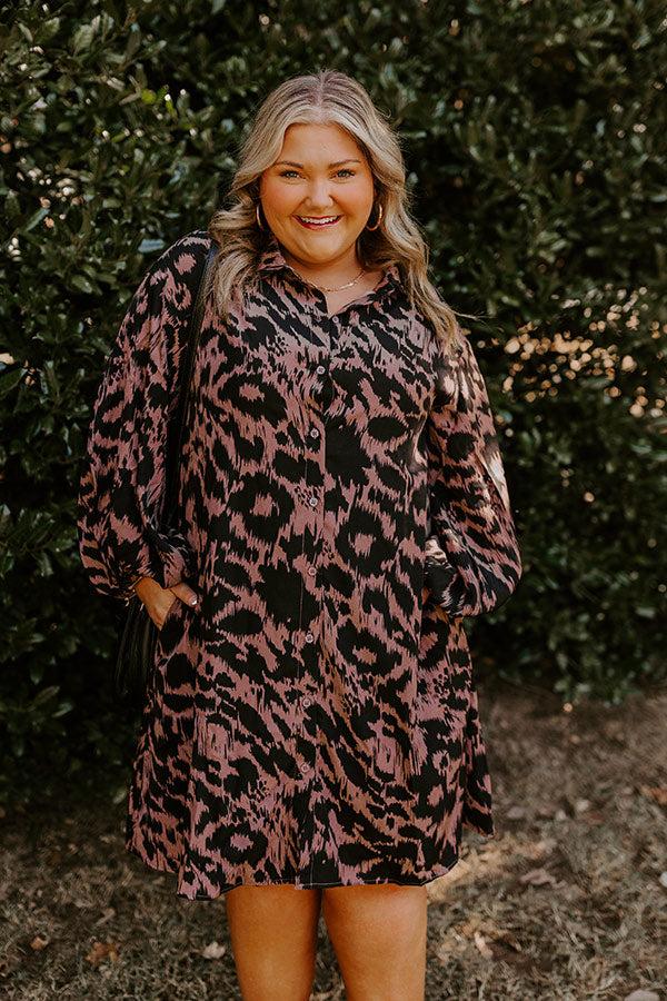 Impressions Dreaming Of Soho Button Down Mini Dress Curves