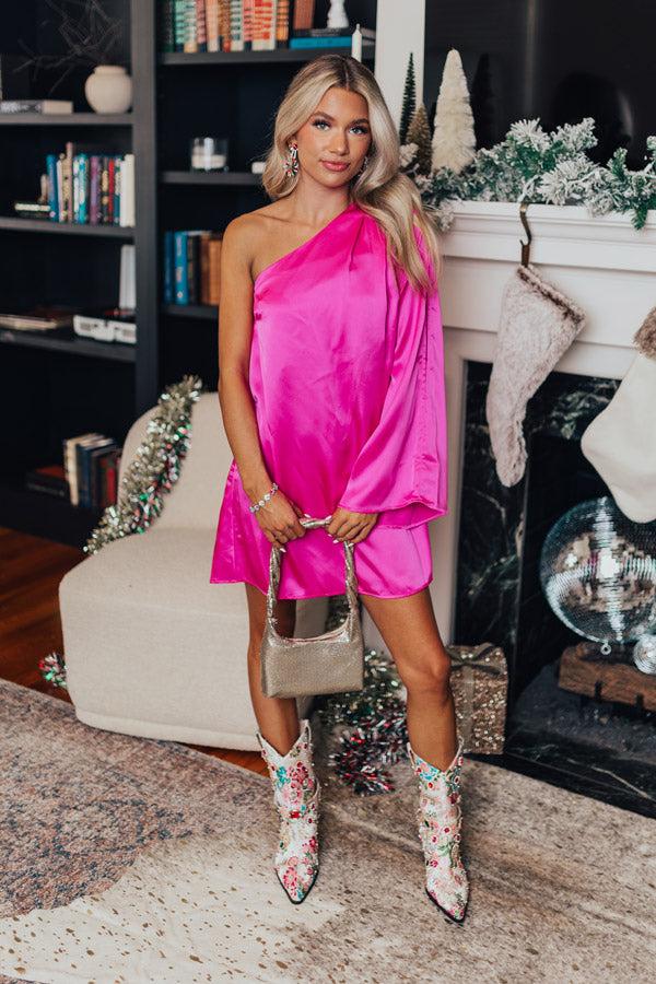 Impressions Dreams And Desires Shift Dress In Hot Pink