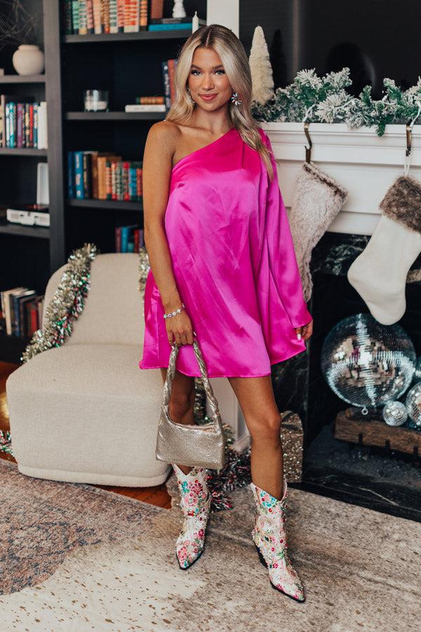 Impressions Dreams and Desires Shift Dress in Hot Pink